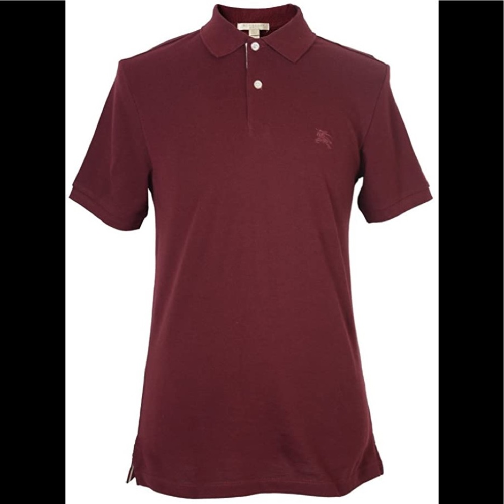 burgundy Burberry polo shirt